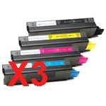 3 Lots of 4 Pack Compatible OKI C5650 C5750 Toner Cartridge Set