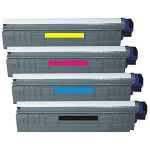 4 Pack Compatible OKI ES8460 Toner Cartridge Set