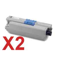 2 x Compatible OKI C310 C330 C331 MC361 MC362 Black Toner Cartridge 