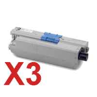 3 x Compatible OKI C310 C330 C331 MC361 MC362 Black Toner Cartridge 