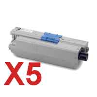 5 x Compatible OKI C310 C330 C331 MC361 MC362 Black Toner Cartridge 