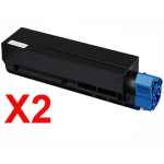 2 x Compatible OKI B401 MB451 Toner Cartridge High Yield 