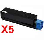 5 x Compatible OKI B401 MB451 Toner Cartridge High Yield 