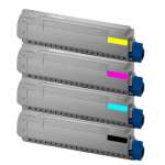 4 Pack Compatible OKI MC873 MC873dn Toner Cartridge Set