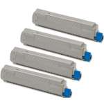 4 Pack Compatible OKI ES8473 Toner Cartridge Set