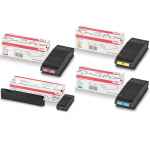 4 Pack Genuine OKI C650 C650dn Toner Cartridge Set