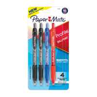 Paper Mate Profile Ball Point Pen 1.0mm Retractable Business Assorted Pack of 4