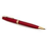 Parker Sonnet Red Lacquer Gold Trim Ballpoint Pen