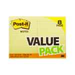 Post-It Lined Notes Canary Yellow 101 x 152mm 8-Pack