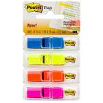 Post-It Flags Blue Yellow Orange Pink 12 x 43mm 4-Pack