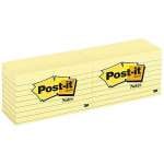 Post-It Lined Notes Canary Yellow 76 x 123mm 12-Pack