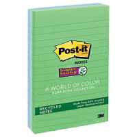 Post-It Lined Super Sticky Notes Bora Bora 101 x 152mm 3-Pack