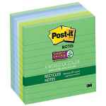 Post-It Lined Super Sticky Notes Bora Bora 101 x 101mm 6-Pack