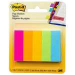 Post-It Page Markers Neon Colours 12 x 44mm 5-Pack