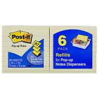 Post-It Lined Pop-up Notes Canary Yellow 76 x 76mm 6-Pack