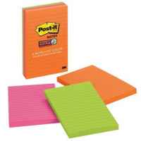 Post-It Lined Super Sticky Notes Rio De Janeiro 101 x 152mm 3-Pack