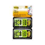 Post-It Sign & Date Flags Bright Green 25 x 43mm 2-Pack