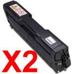 2 x Compatible Ricoh Aficio SP-C220 SP-C221 SP-C222 SP-C240 Black Toner Cartridge TYPE-SPC220B