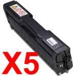 5 x Compatible Ricoh Aficio SP-C220 SP-C221 SP-C222 SP-C240 Black Toner Cartridge TYPE-SPC220B