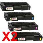 2 Lots of 4 Pack Compatible Ricoh Aficio SP-C231 SP-C232 SP-C242 SP-C312 SP-C320 Toner Cartridge Set