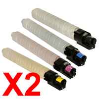 2 Lots of 4 Pack Compatible Ricoh Aficio MP-C2501 MP-C2551 Toner Cartridge Set