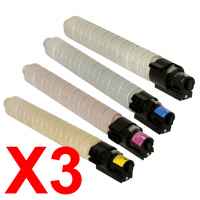 3 Lots of 4 Pack Compatible Ricoh Aficio MP-C2501 MP-C2551 Toner Cartridge Set