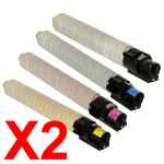 2 Lots of 4 Pack Compatible Ricoh Aficio MP-C2000 MP-C2500 MP-C3000 Toner Cartridge Set