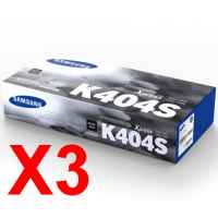 3 x Genuine Samsung SL-C430 SL-C480 Black Toner Cartridge CLT-K404S SU113A