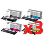 3 Lots of 4 Pack Genuine Samsung CLP-360 CLP-365 CLX-3300 CLX-3305 Toner Cartridge Set SU377A SU120A ST986A SU254A SU464A