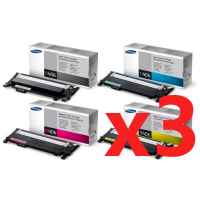 3 Lots of 4 Pack Genuine Samsung CLP-360 CLP-365 CLX-3300 CLX-3305 Toner Cartridge Set SU377A SU120A ST986A SU254A SU464A