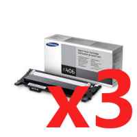 3 x Genuine Samsung CLP-360 CLP-365 CLX-3300 CLX-3305 Black Toner Cartridge CLT-K406S SU120A