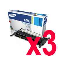 3 x Genuine Samsung CLP-310 CLP-315 CLX-3170 CLX-3175 Black Toner Cartridge CLT-K409S SU140A