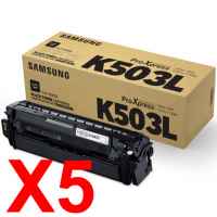 5 x Genuine Samsung SL-C3010 SL-C3060 Black Toner Cartridge CLT-K503L SU149A