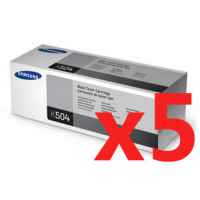 5 x Genuine Samsung CLP-415 CLX-4170 CLX-4195 Black Toner Cartridge CLT-K504S SU160A