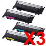 3 Lots of 4 Pack Compatible Samsung SL-C430 SL-C480 Toner Cartridge Set SU371A SU113A ST979A SU247A SU457A