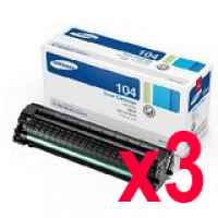 3 x Genuine Samsung ML-1660 ML-1665 ML-1860 ML-1865W SCX-3200 Toner Cartridge MLT-D104S SU748A