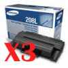 3 x Genuine Samsung SCX-5635 SCX-5835 Toner Cartridge MLT-D208L SU989A