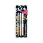 Sharpie Permanent Marker Fine Point Gold/Silver/Bronze Pk3