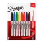 Sharpie Permanent Marker Fine Point Fashion Pack of 8