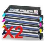 2 Lots of 4 Pack Compatible Fuji Xerox DocuPrint C2200 C3300DX C3300 Toner Cartridge Set High Yield
