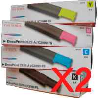 2 Lots of 4 Pack Genuine Fuji Xerox DocuPrint C525A Toner Cartridge Set