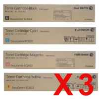 3 Lots of 4 Pack Genuine Fuji Xerox DocuCentre SC2022 Toner Cartridge Set